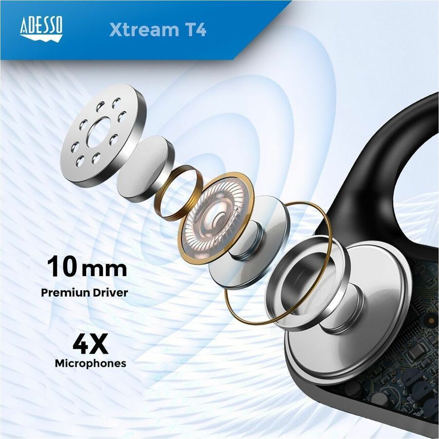 Adesso Xtream T5 Open-Ear Bluetooth Water Resistant Earbuds Adesso Xtream T5 Open-Ear Bluetooth Water Resistant Earbuds